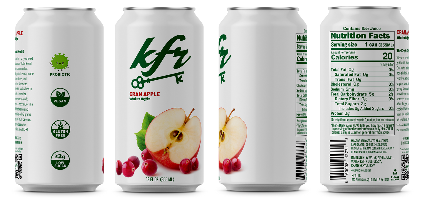 KFR Cranapple Water Kefir - 12 Count