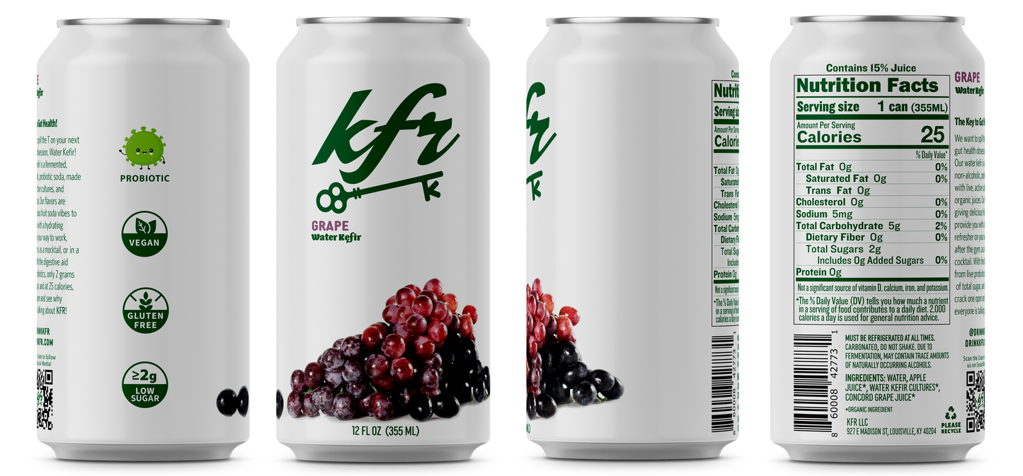 KFR Grape Water Kefir - 12 count