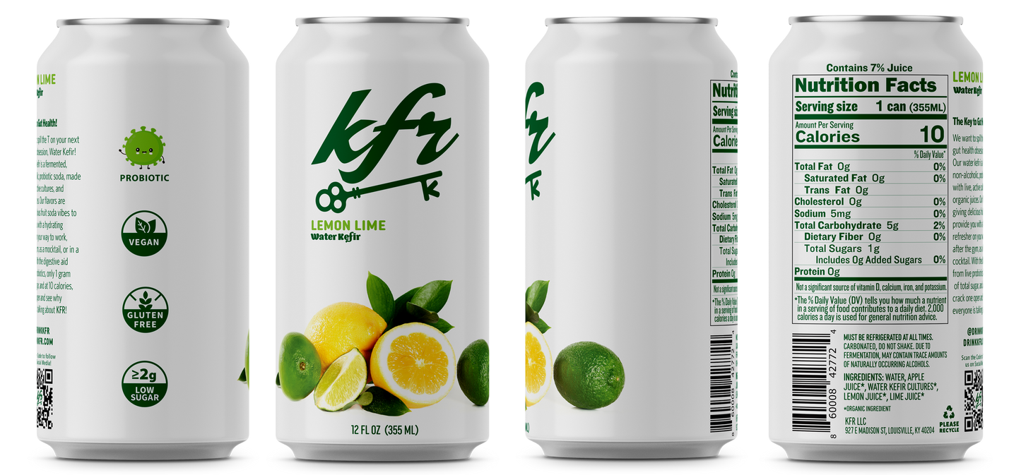 KFR Lemon Lime Water Kefir - 12 Count