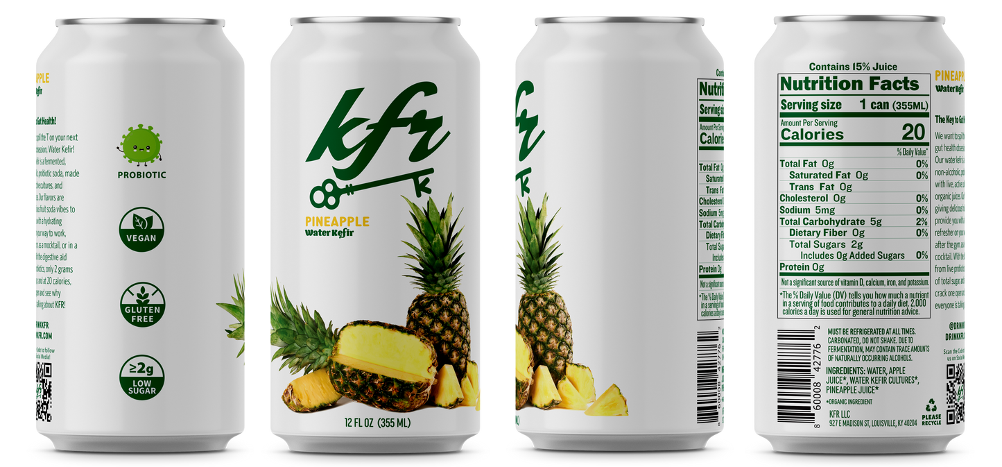 KFR Pineapple Water Kefir - 12 count